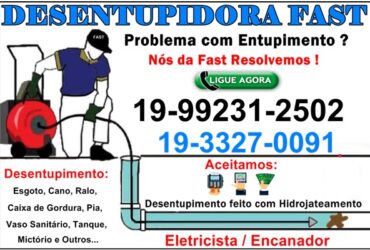 Desentupidora Vila Proost de Souza Campinas 19-99231-2502 Desentope Vaso Sanitário e Outros.