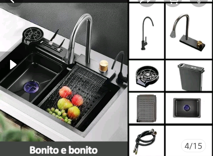 Kit Cuba cozinha gourmet aço inox