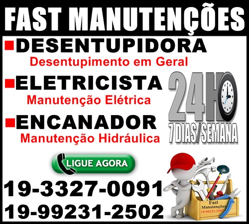 19-3327-0091 Desentupidora, Eletricista, Encanador no Cambuí em Campinas,