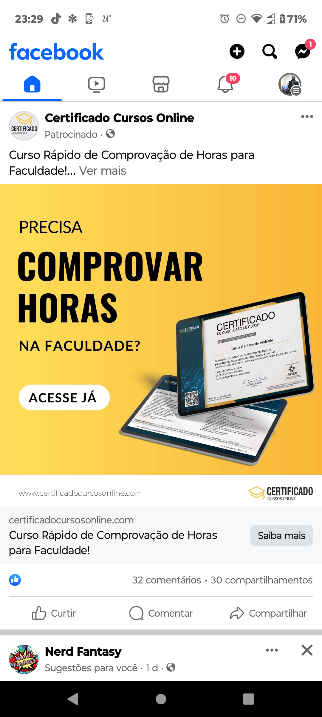 Curso online com certificado