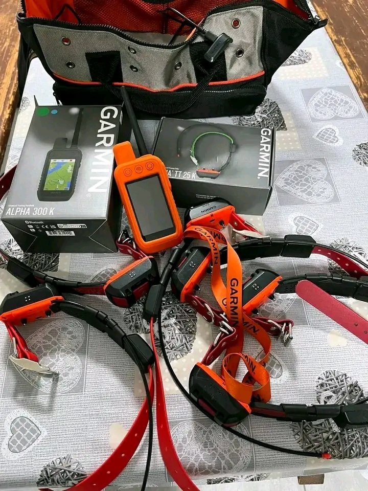 Novos dispositivos Garmin Alpha 100, 200, 300, PDAs/ Garmin Astro 64s, 320, 430, 900 (dispositivos portáteis) e coleiras TT 15 MINI, etc.