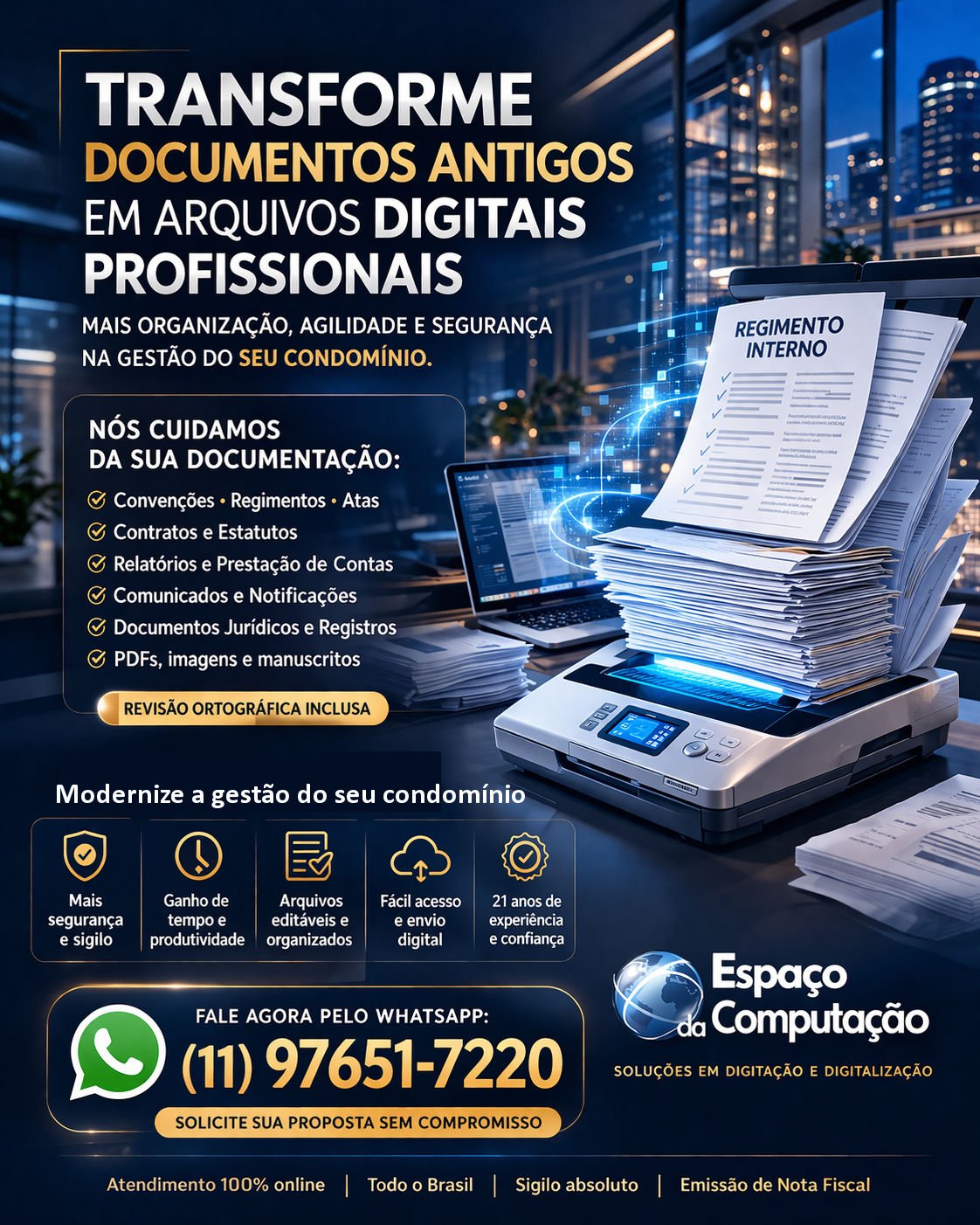 Transforme Documentos Antigos Imobiliários ou Condominiais em Arquivos Digitais Profissionais – Mais Organização e Eficiência