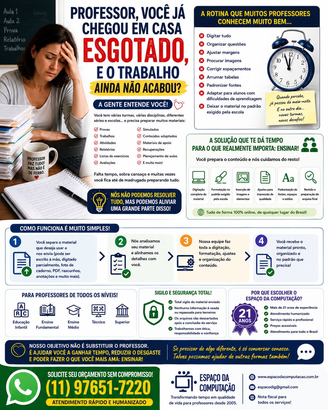 Você é professor(a) e está levando trabalho pra casa todos os dias?