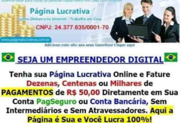 Página Lucrativa – Geradora de Renda Extra na Internet