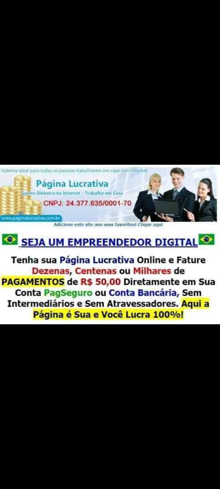 Página Lucrativa – Geradora de Renda Extra na Internet