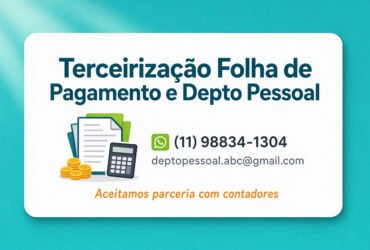 TERCEIRIZAÇÃO FOLHA DE PAGAMENTO E DEPTO PESSOAL